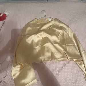 yellow satin long sleeve shirt from H&M